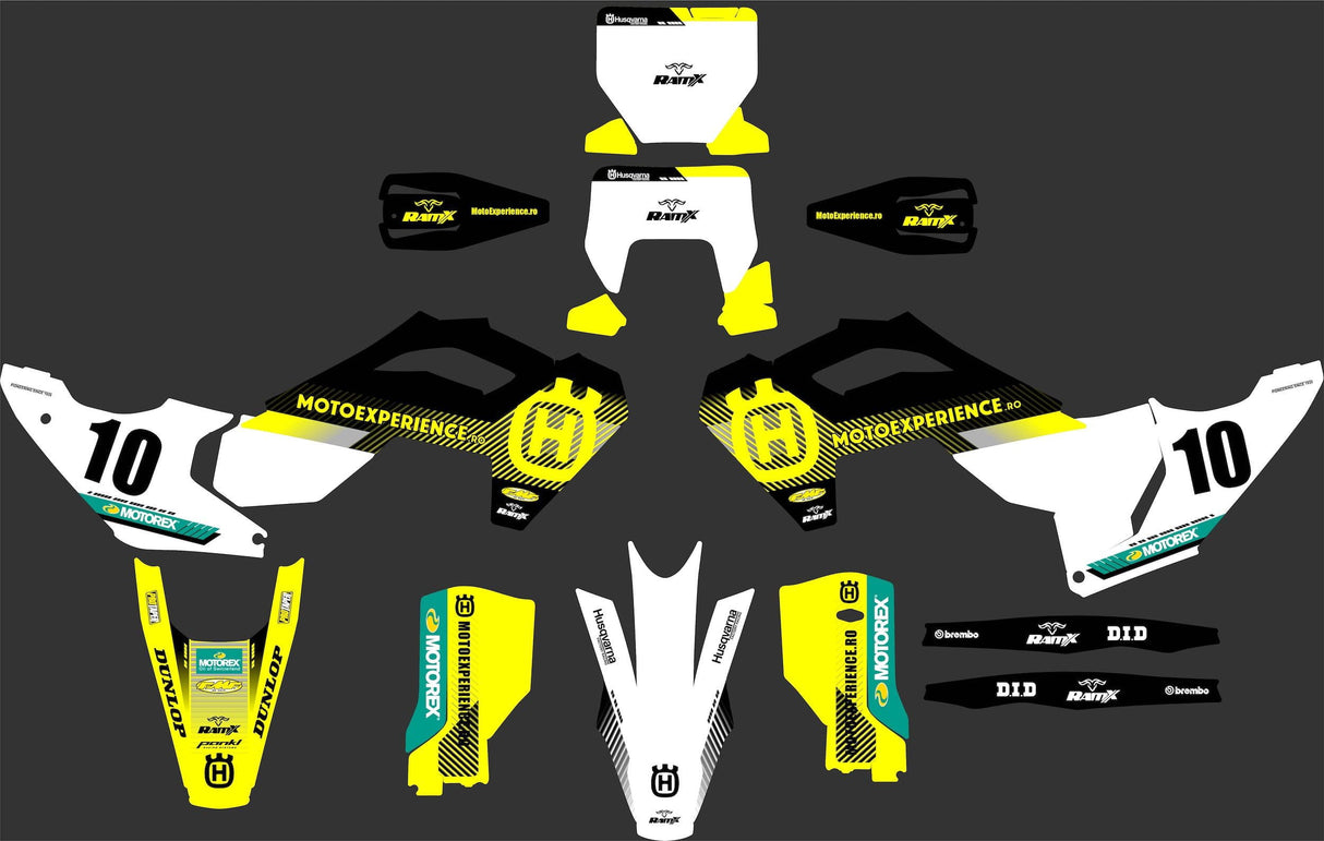 Stickers BLACK/WHITE-YELLOW for HUSQVARNA 2024+ 2T/4T MX/ENDURO