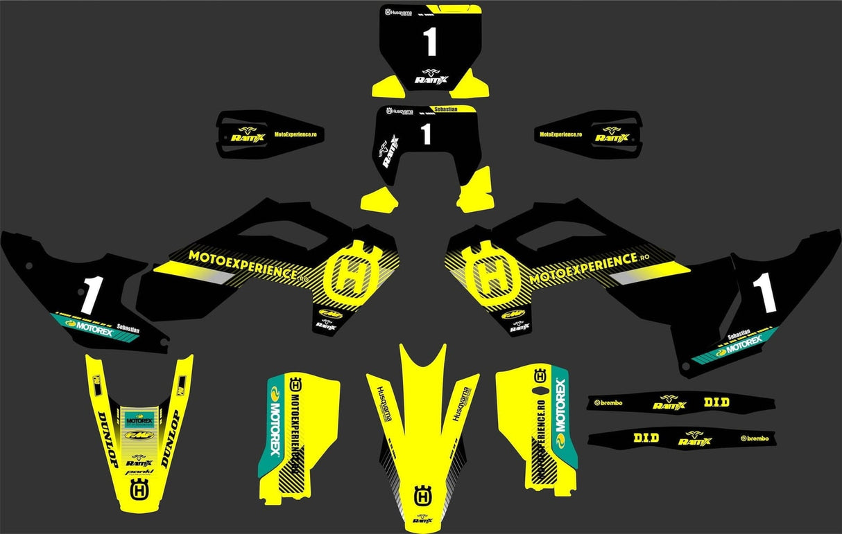 Stickers BLACK/WHITE for HUSQVARNA 2024+ 2T/4T MX/ENDURO — Black/Yellow