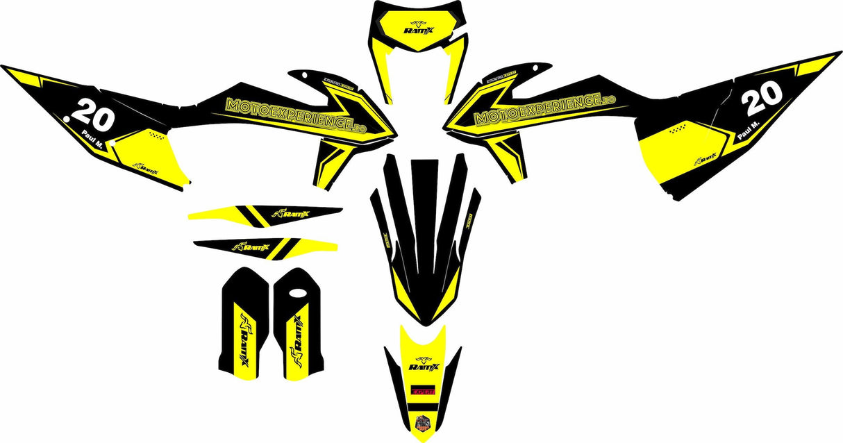 Black-Yellow Stickers for KTM 2020-2023 EXC 2T/4T