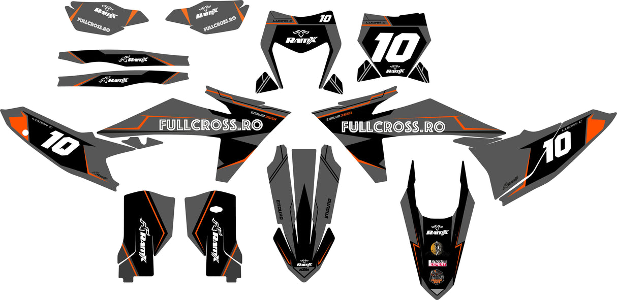FULLCROSS Black Stickers for KTM 2024 2T/4T all models