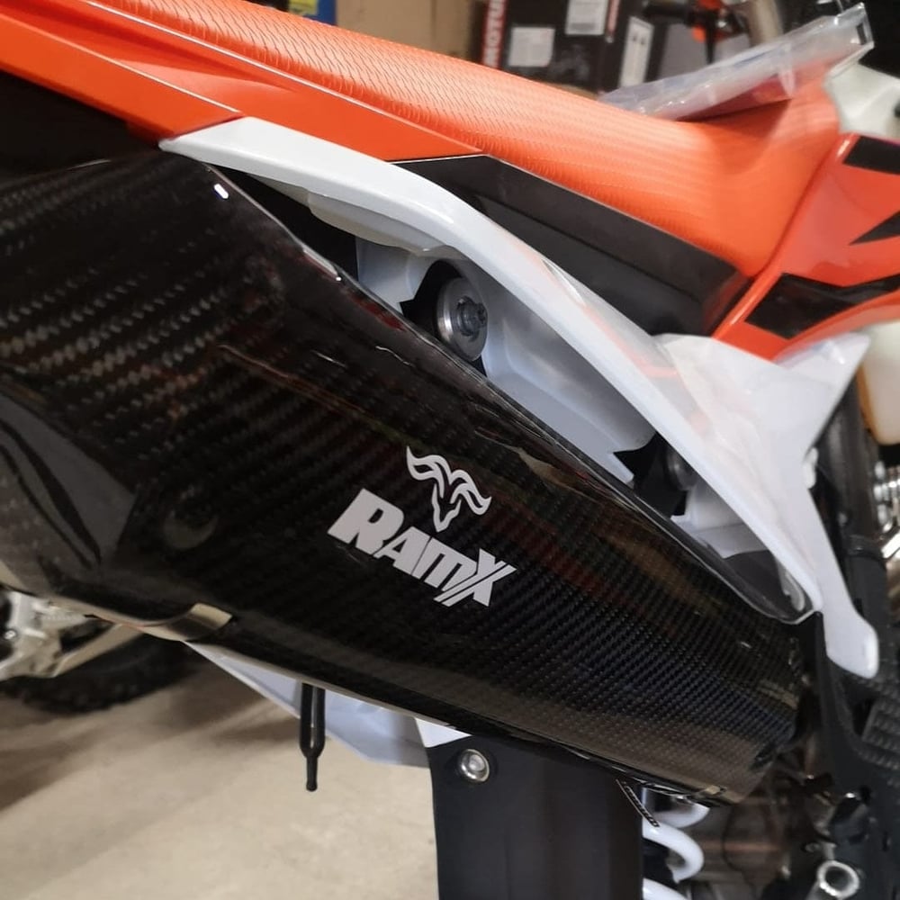RamX Carbon Fiber Muffler Guard for KTM/HUSQVARNA/GASGAS 2T OEM 2020-2026