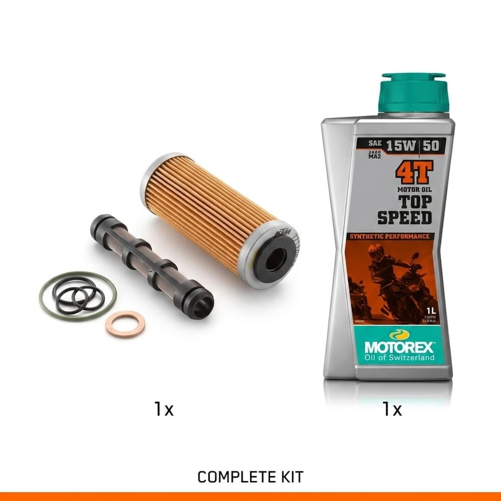 OEM Oil Filter Service Kit + Motorex 15W50 kit
