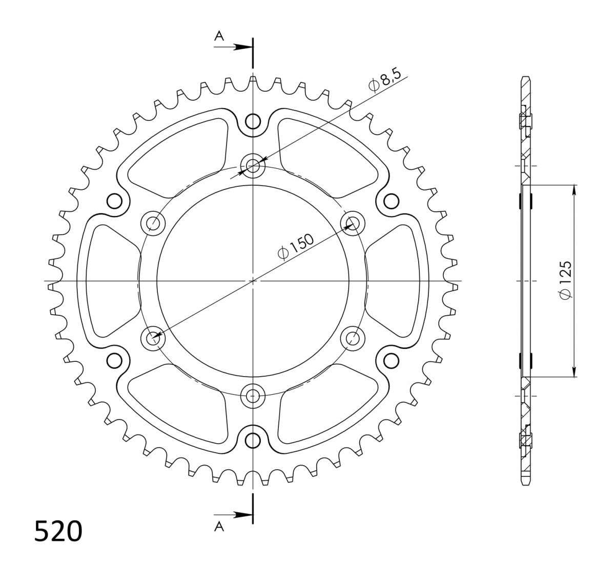 Supersprox Rear sprocket 50 Teeth (50T) KTM/Husqvarna/GasGas 1990-2026 520 — Alu-steel hybrid