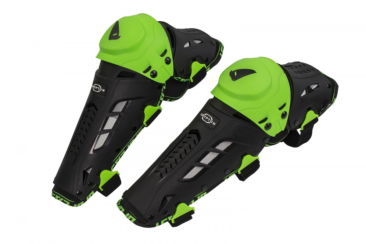 UFO Crypton Knee Shin Guard - Black/Fluo Green