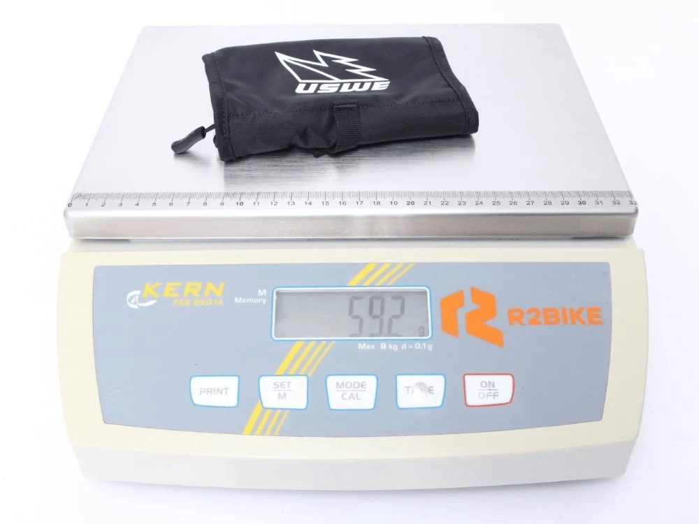 USWE Foldable Tool Bag with Organizer - weight on scale
