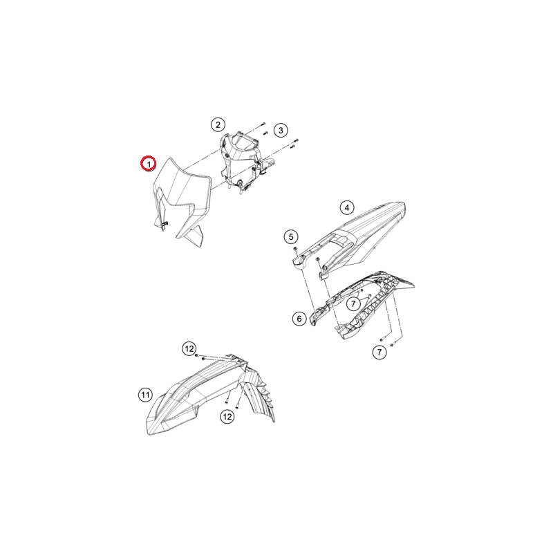 KTM EXC Headlight mask Orange 2024+