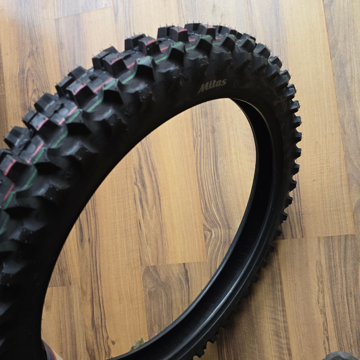 Cross/enduro tyre MITAS 90/100-21 TERRA FORCE-MX MH Front NHS red & green stripe