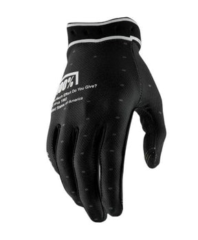 100% RideFit Black Cross/Enduro Gloves