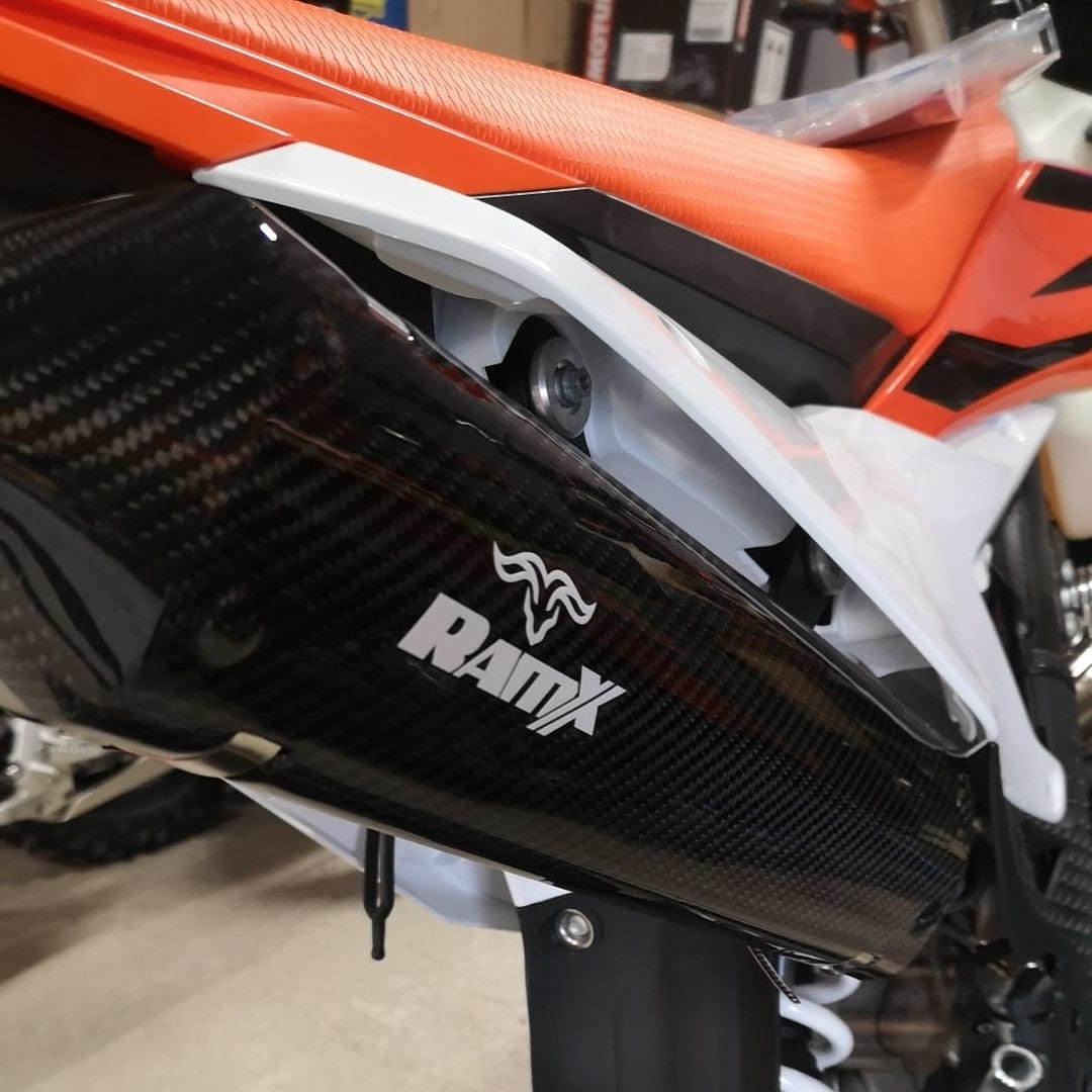 RamX Carbon Fiber Muffler Guard for KTM/HUSQVARNA/GASGAS 2T OEM 2020-2024