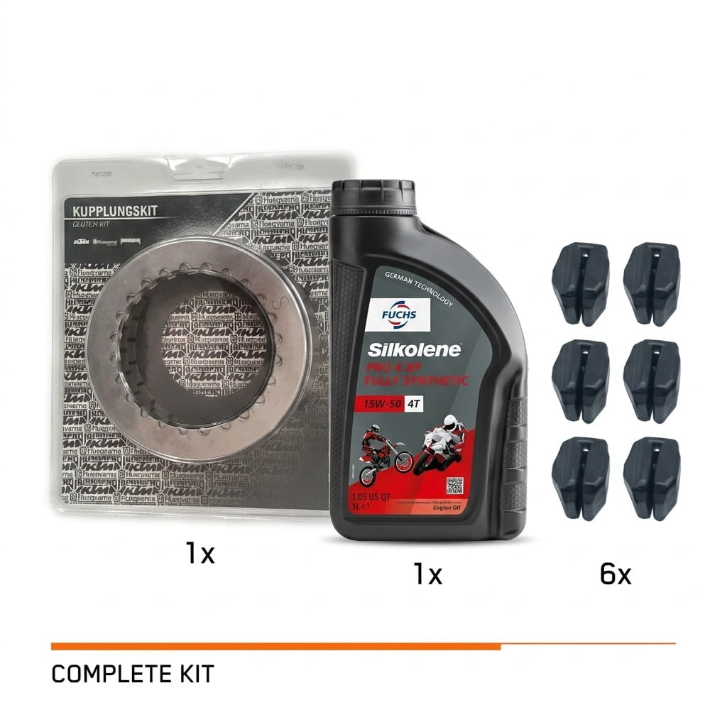 OEM 2T Clutch Kit + Silkolene 15W50 + 6× Damping Rubbers kit