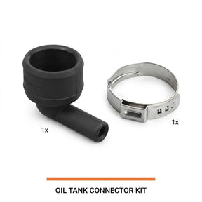 Oil Tank 90° Connector + Hose Clamp kit