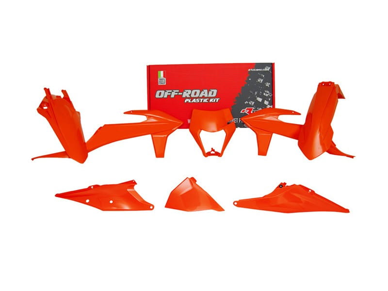 R-Tech Plastics Kit KTM XC-W / EXC / EXC-F 2019-2023 (no fork guards) — Neon Orange