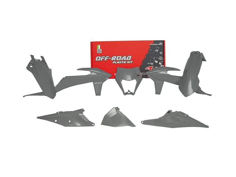 R-Tech Plastics Kit KTM XC-W / EXC / EXC-F 2019-2023 (no fork guards) — Grey