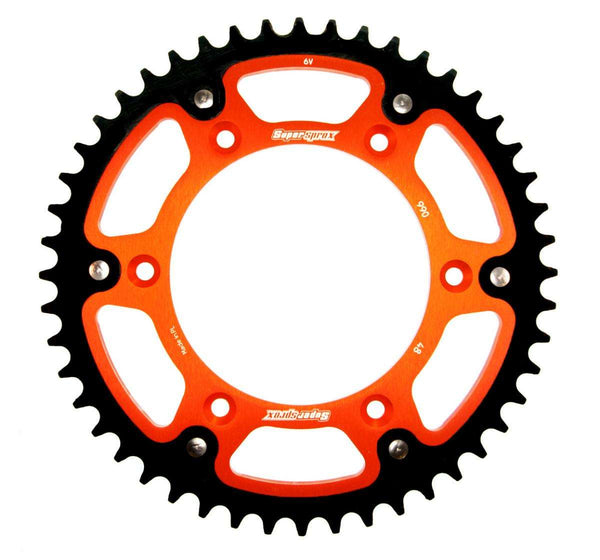 Supersprox Rear sprocket 48 Teeth (48T) KTM/Husqvarna/GasGas 1990-2026 Stealth orange aluminium/steel 520