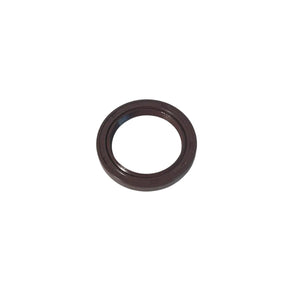 A dark brown circular rubber seal or gasket resting on a scratched white surface.