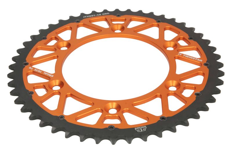 JT Rear sprocket 48 Teeth (48T) KTM/Husqvarna/GasGas 1990-2026 520 — Alu-steel hybrid Orange