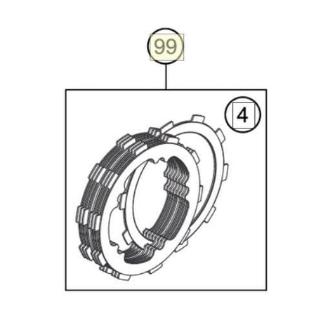 Clutch disc pack KTM/HUSVARNA EXC/TE 125-150 2020-2023