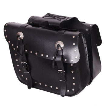 Leather side bags STUDS ADRENALINE, black (25 L)